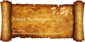 Tatai Szilviusz névjegykártya